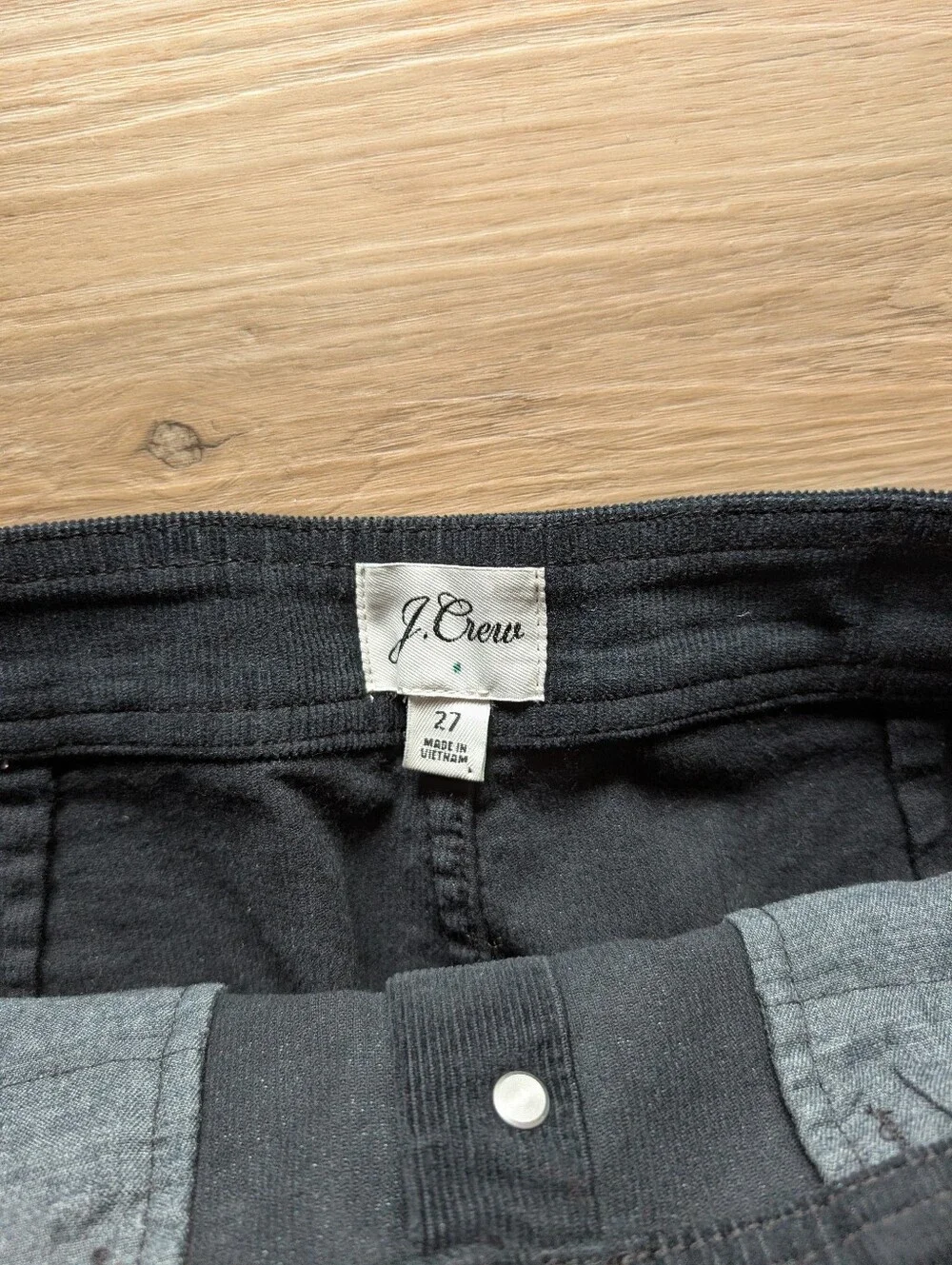 J. Crew Black Corduroy Button-Front Mini Skirt